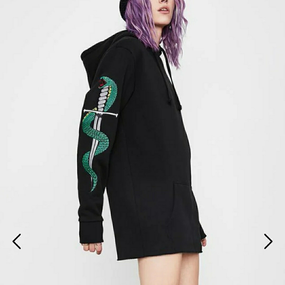 Current Mood Badazz Bloodline Graphic Embroidered Snake Dagger Hoodie Sz XS